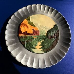 Grand Canyon Sebastian Wall Pewter Plate 1970’S
